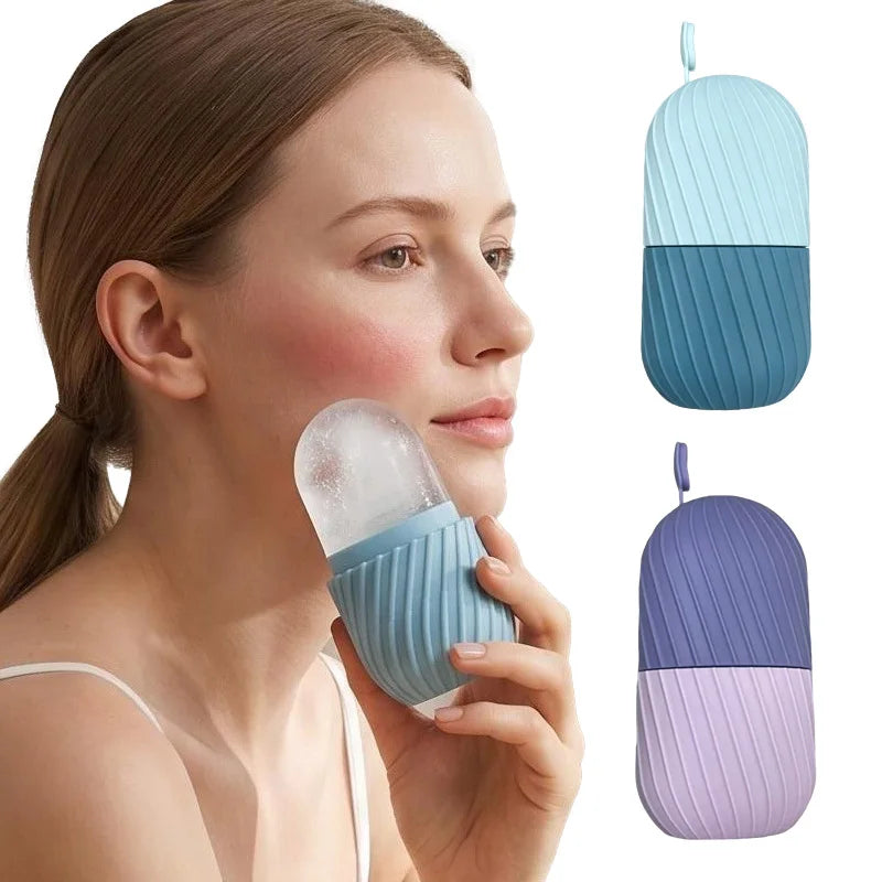 1pc Silicone Ice Roller for Face Portable Facial Ice Mold for Skin Care Pore Reducing Massage Tool