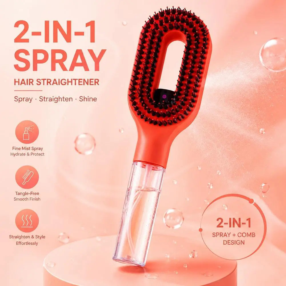 2in1 Sprayer Comb Detangling Scalp Massage Hairbrush with Spray Bottle Essential Oil Water Mist Spray Brush Anti-static Summer
