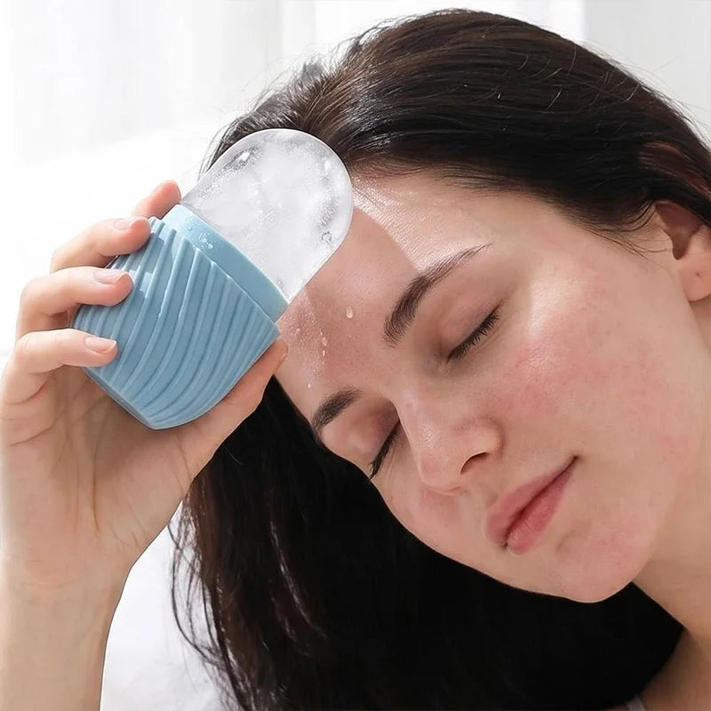1pc Silicone Ice Roller for Face Portable Facial Ice Mold for Skin Care Pore Reducing Massage Tool