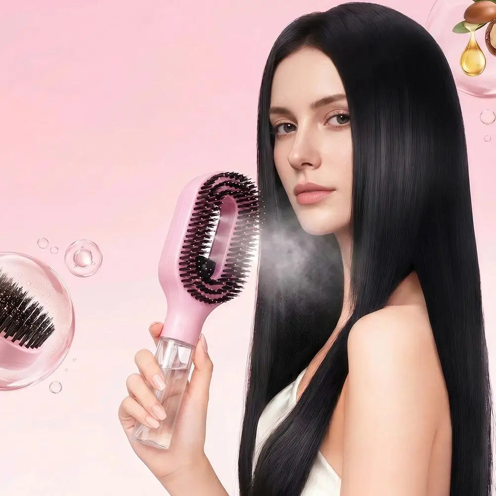 2in1 Sprayer Comb Detangling Scalp Massage Hairbrush with Spray Bottle Essential Oil Water Mist Spray Brush Anti-static Summer