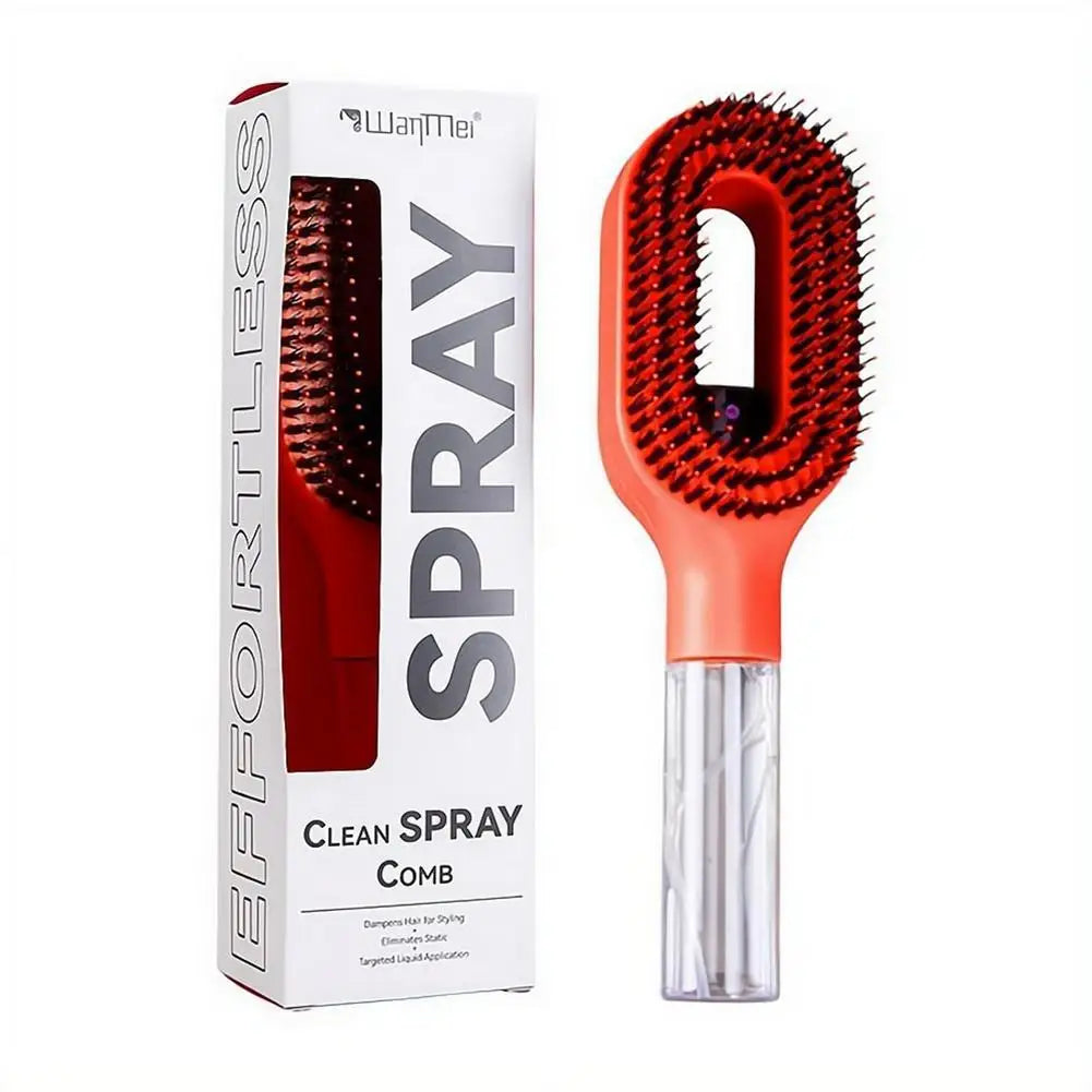 2in1 Sprayer Comb Detangling Scalp Massage Hairbrush with Spray Bottle Essential Oil Water Mist Spray Brush Anti-static Summer