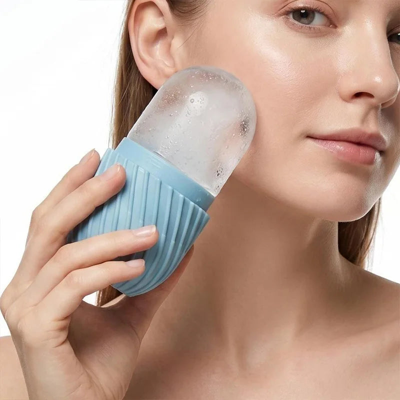 1pc Silicone Ice Roller for Face Portable Facial Ice Mold for Skin Care Pore Reducing Massage Tool