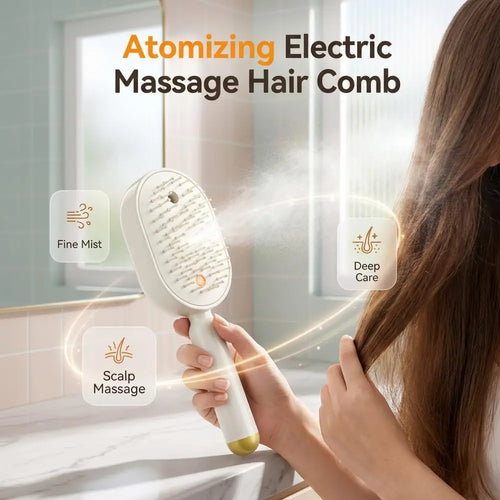 Electric Steam Brush, Rechargeable Detangling Steam Hair Straightener, Rechargeable Water Spray Hair Brush for Long Short Hairs