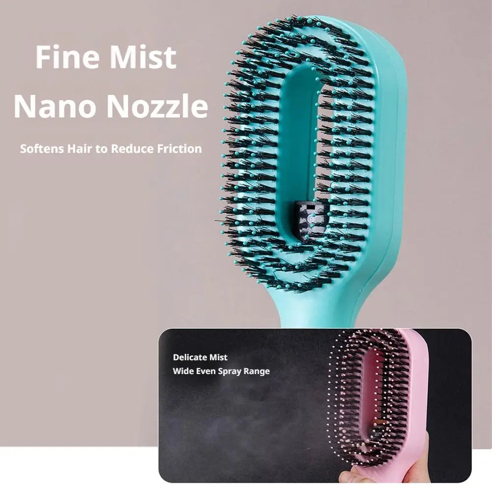 2in1 Sprayer Comb Detangling Scalp Massage Hairbrush with Spray Bottle Essential Oil Water Mist Spray Brush Anti-static Summer