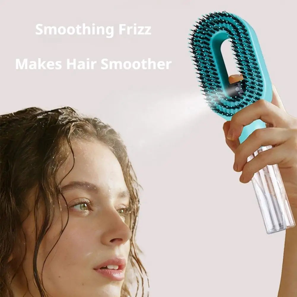 2in1 Sprayer Comb Detangling Scalp Massage Hairbrush with Spray Bottle Essential Oil Water Mist Spray Brush Anti-static Summer